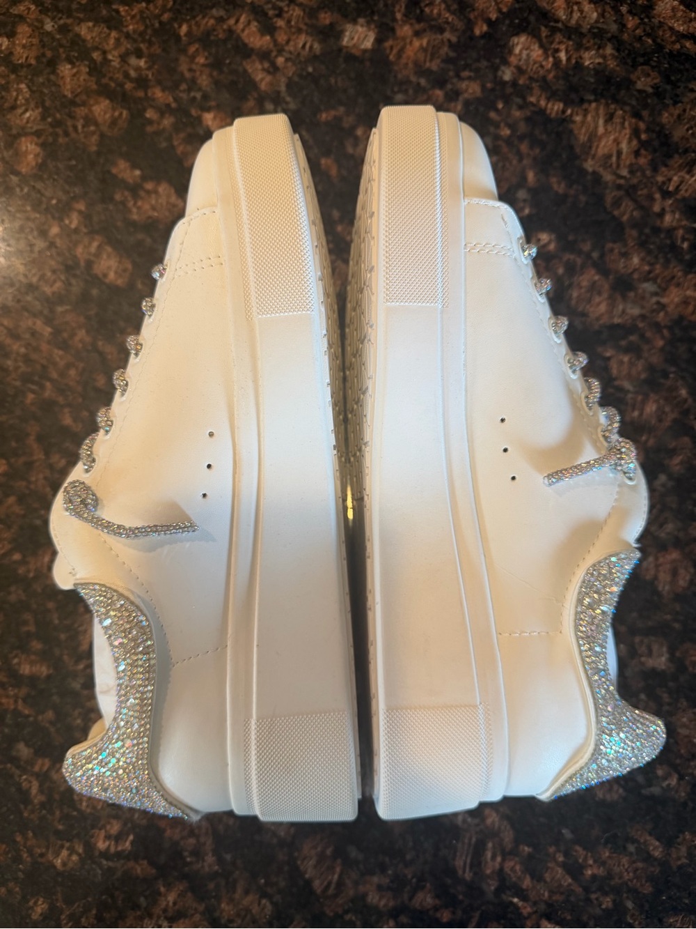 Yellow Box White EVALIA  Crystal-Accent Women's Sneakers size 10